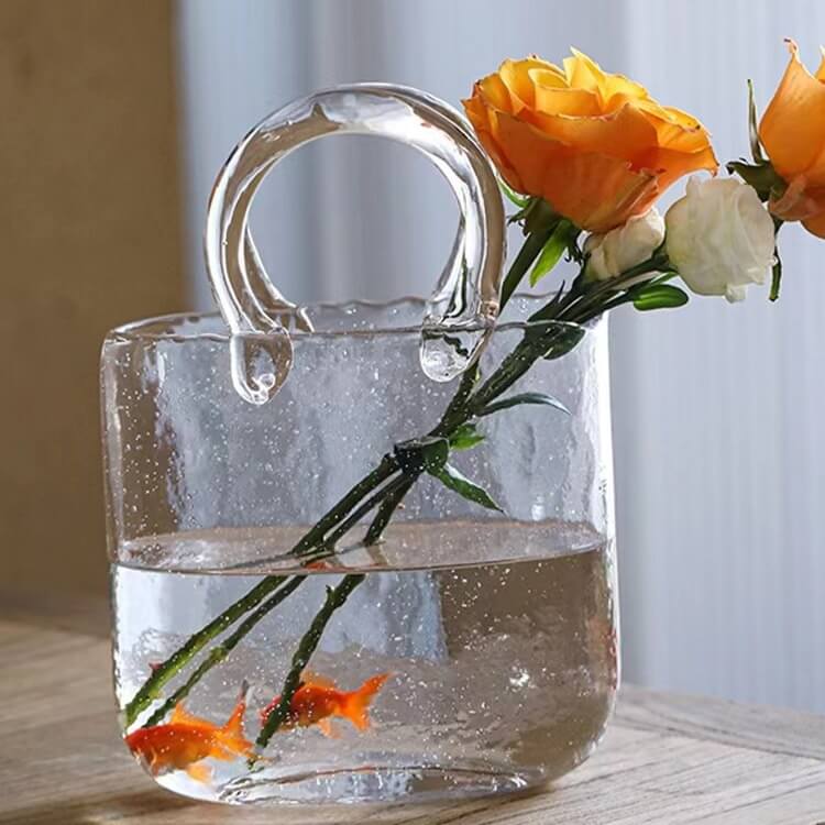 glass handbag vase