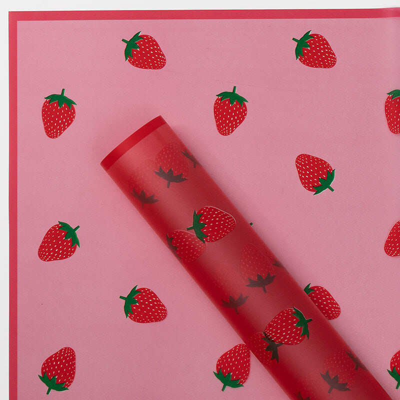 Strawberry Wrapping Paper, 22.5 × 22.5 Inch, 20 Sheets