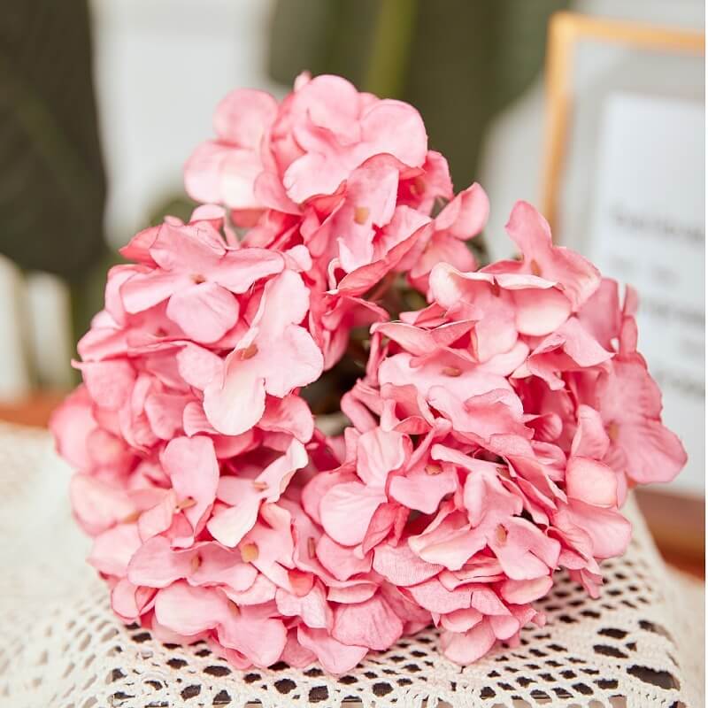 fake hydrangeas
