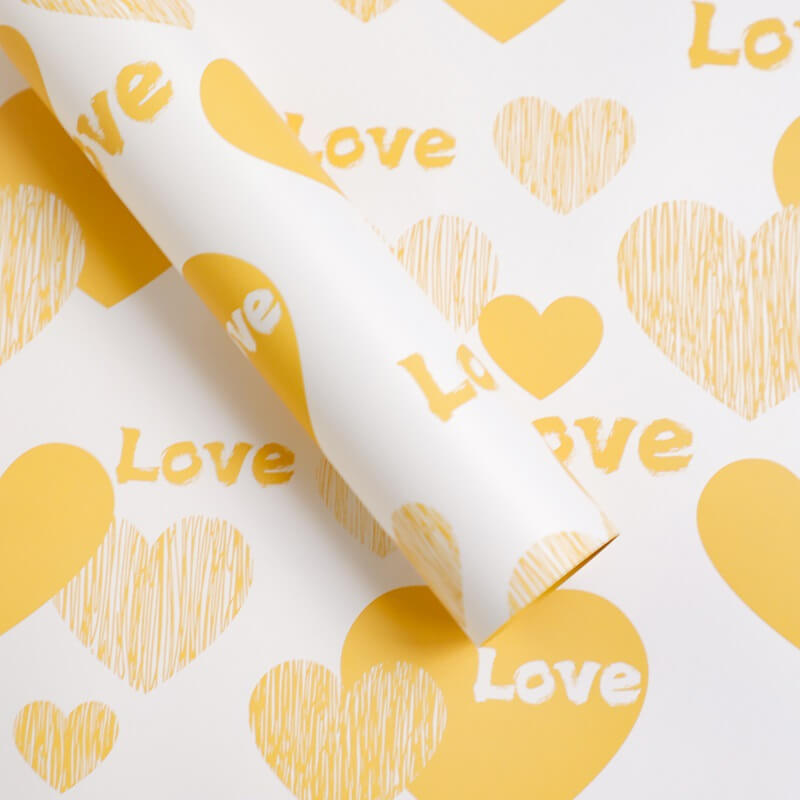 Love Printed Bouquet Wrapping Paper, 22.8 × 22.8 Inch, 20 Sheets