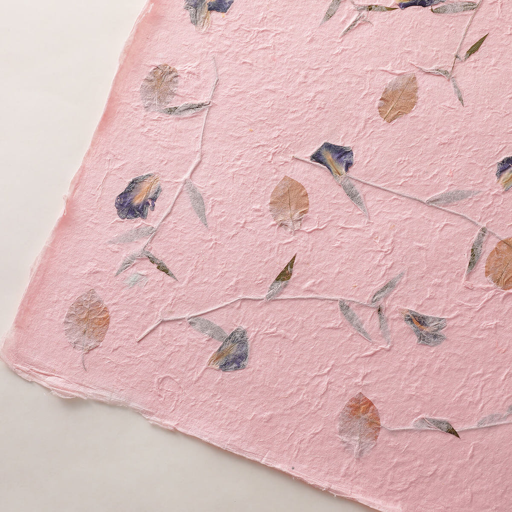 Handmade Herbal Flower Paper, 16.1 × 20.8 Inch, 5 Sheets