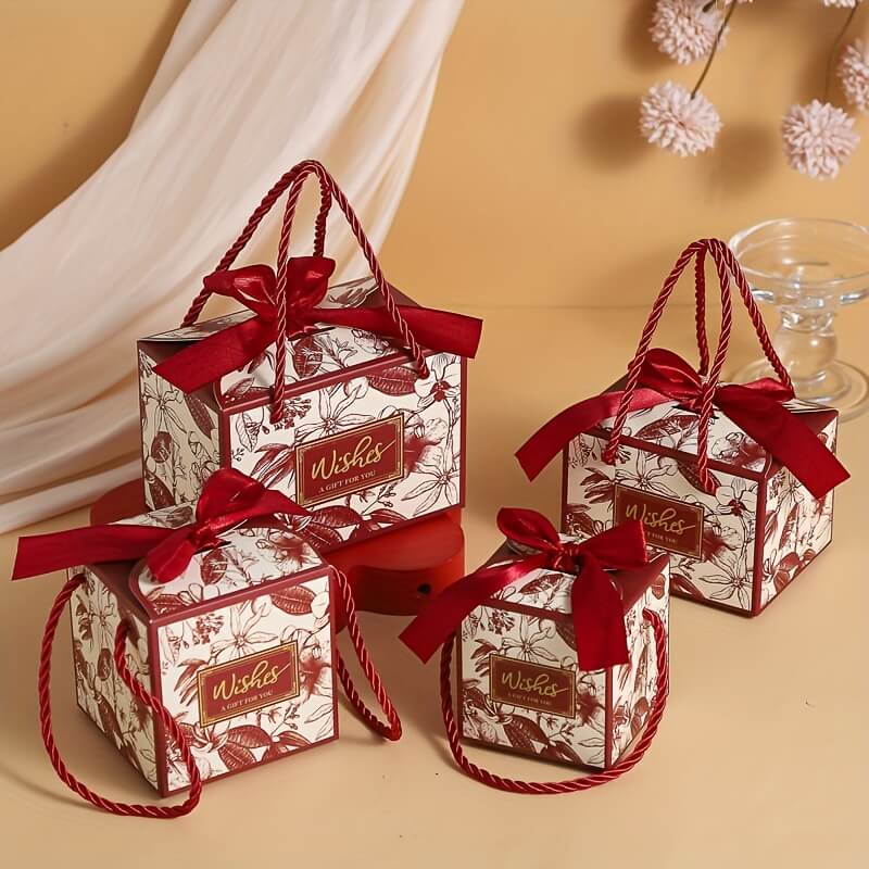 Floral Wedding Gift Boxes with Ribbons
