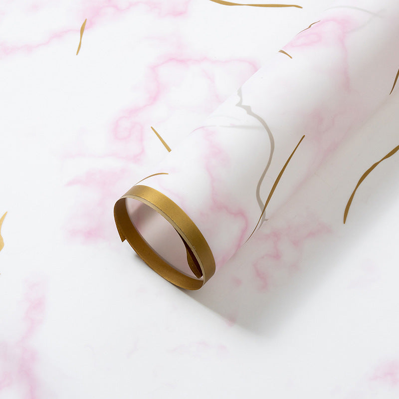 Gold-edged Bouquet Wrapping Paper, 22.5 × 22.5 Inch, 20 Sheets