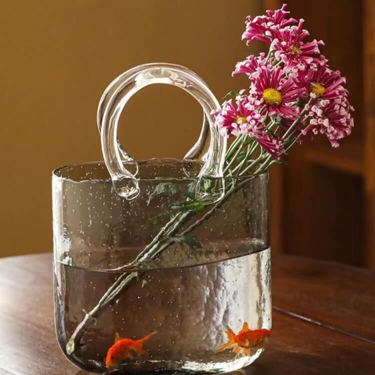 glass handbag vase