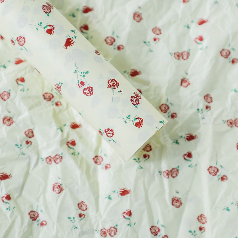 Rose Bouquet Hand Crumpled Paper, 19.7 × 27.6 Inch, 20 Sheets