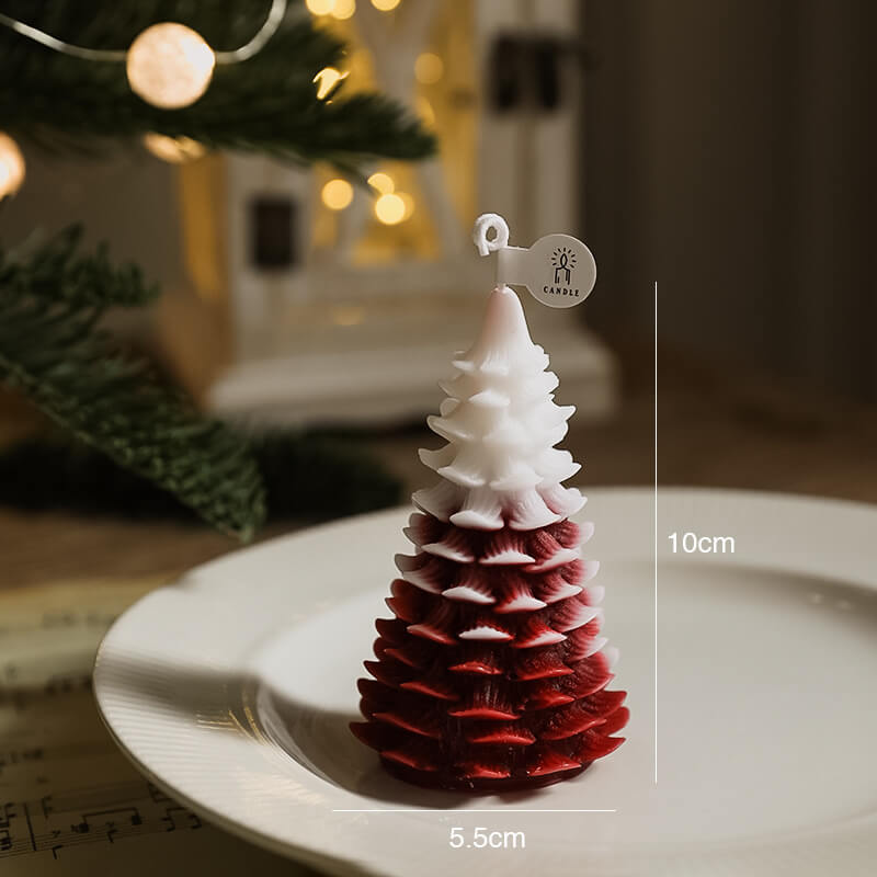 Vela perfumada con forma de árbol de Navidad