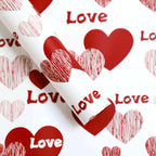 Love Printed Bouquet Wrapping Paper, 22.8 × 22.8 Inch, 20 Sheets