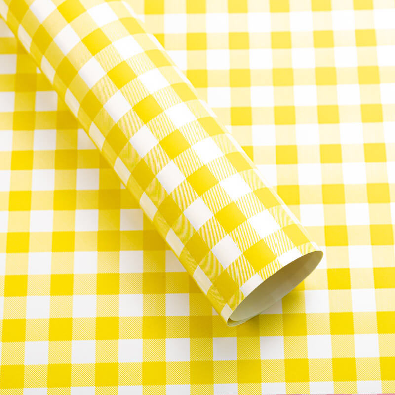 Plaid Flower Wrapping Paper, 22.8 × 22.8 Inch, 20 Sheets
