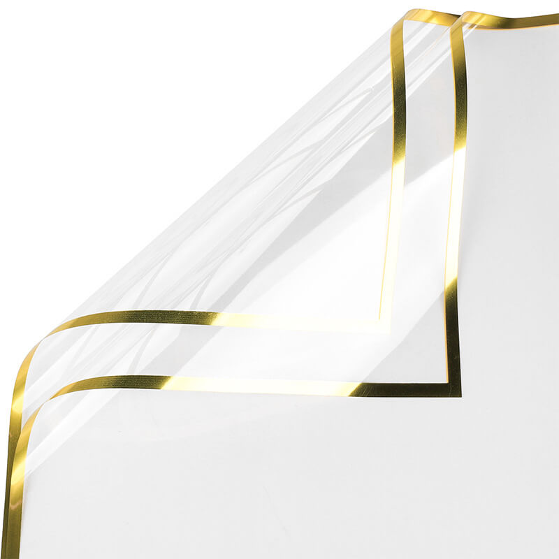 Silver-edge Cellophane Wrap Paper, 23x23 Inch