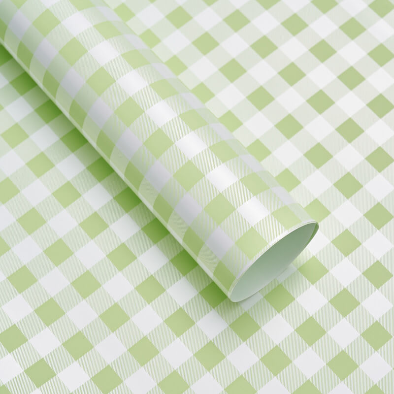 Plaid Flower Wrapping Paper, 22.8 × 22.8 Inch, 20 Sheets