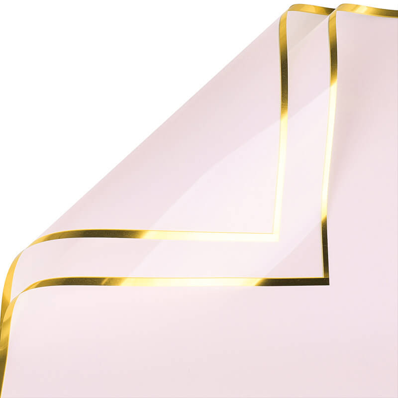 Gold Border Frosted Florist Paper, 22.5 x 22.5 Inch, 20 Sheets