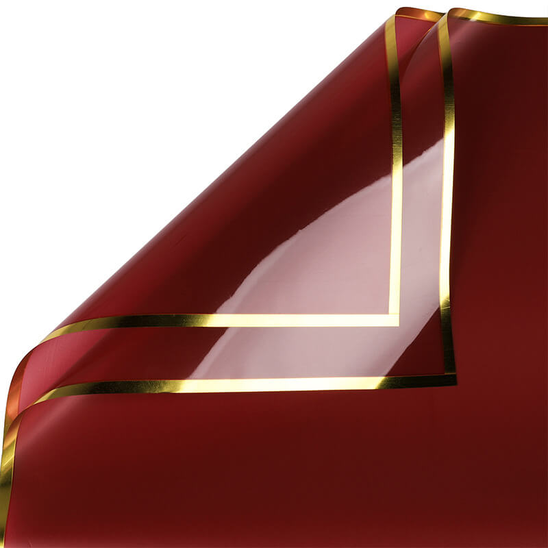Gold Border Frosted Florist Paper, 22.5 x 22.5 Inch, 20 Sheets