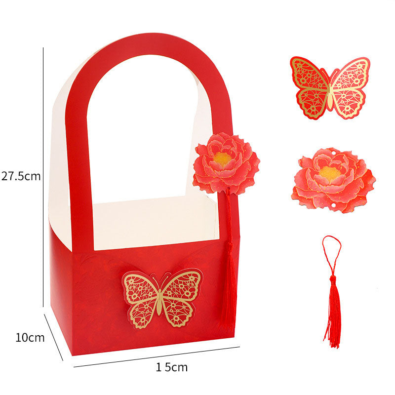 Flower Bouquet Paper Gift Box，5.9×3.9×10.8 Inch