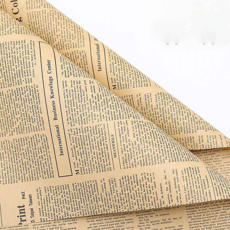 English Print Flower Wrapping Paper, 19.6 × 27.6 Inch