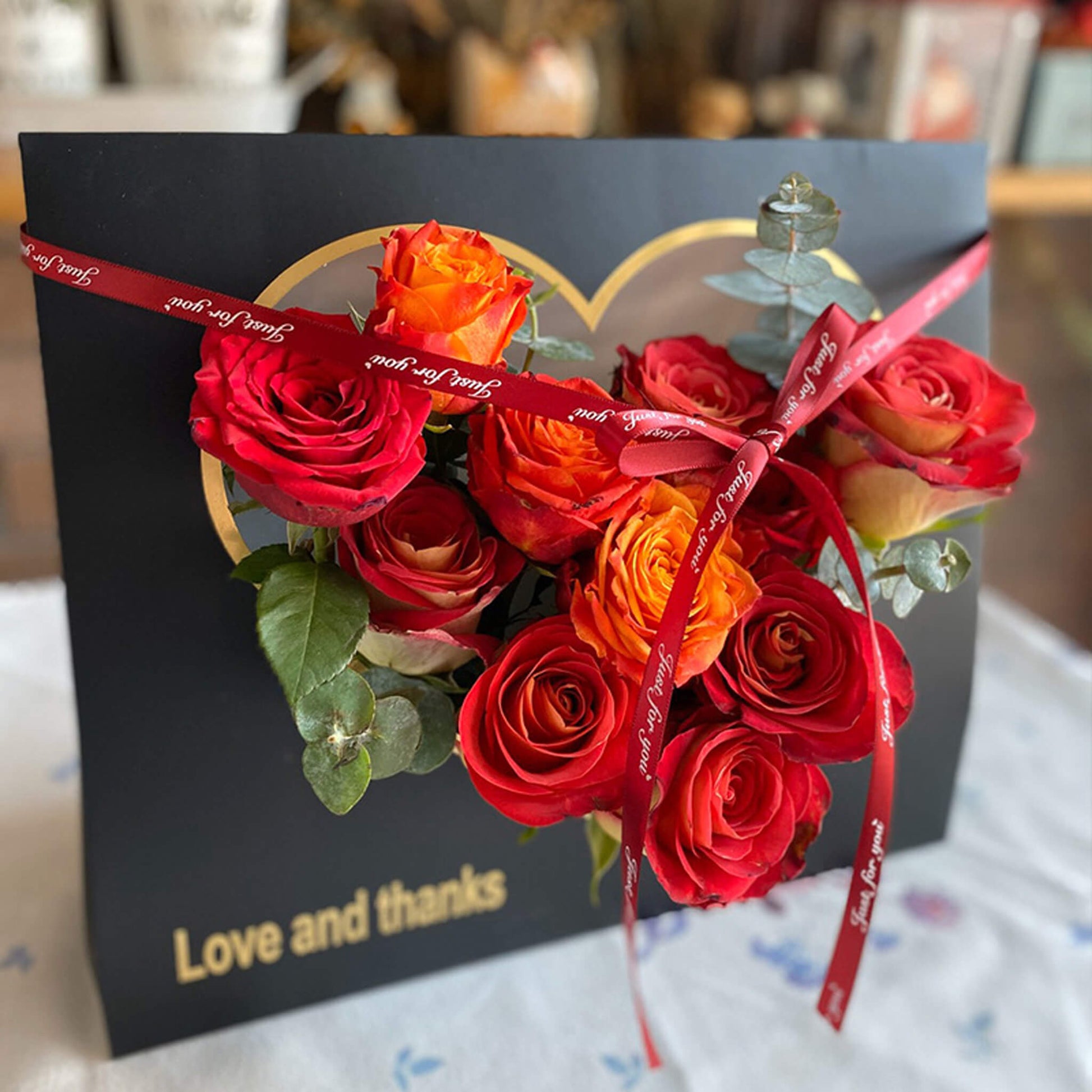 Hand Heart Flower Arrangement Box