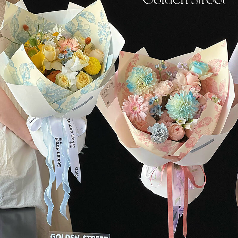flower bouquet wrapped in paper
