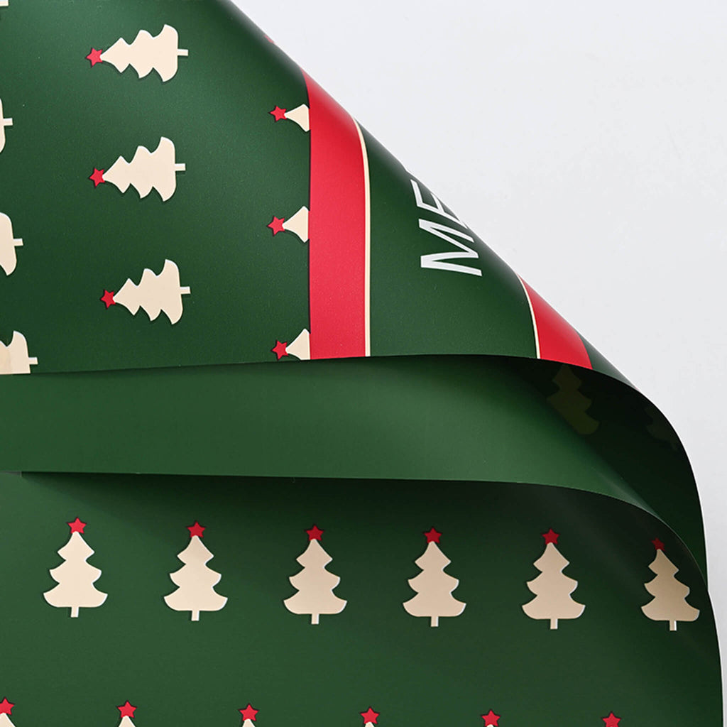 20 hojas de papel de regalo de flores a prueba de agua para Navidad 