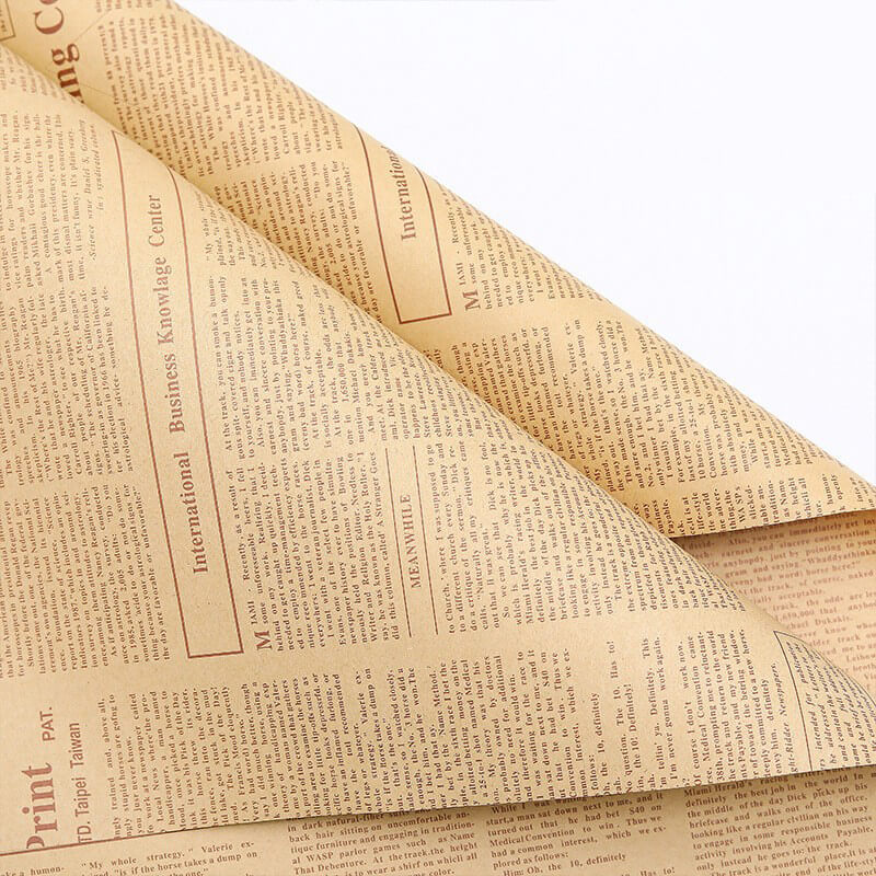 English Print Flower Wrapping Paper, 19.6 × 27.6 Inch