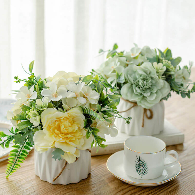 fake hydrangeas