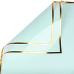 Gold Border Frosted Florist Paper, 22.5 x 22.5 Inch, 20 Sheets