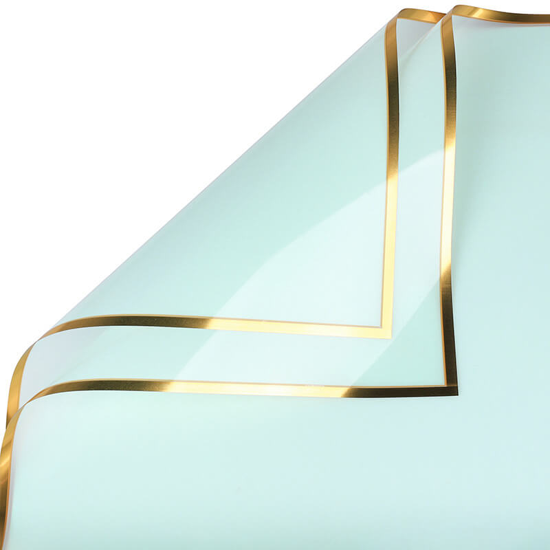 Gold Border Frosted Florist Paper, 22.5 x 22.5 Inch, 20 Sheets