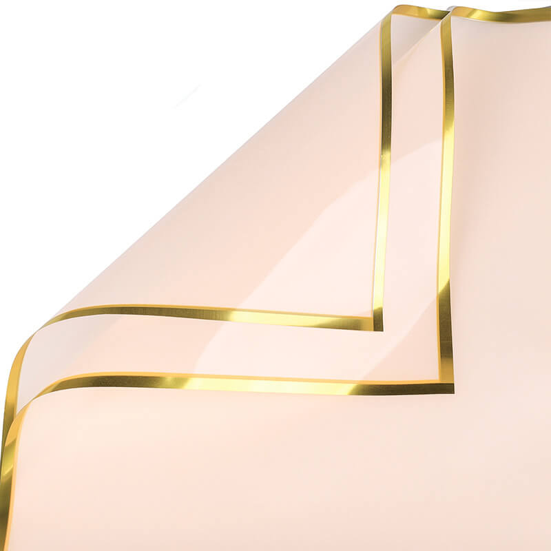 Gold Border Frosted Florist Paper, 22.5 x 22.5 Inch, 20 Sheets