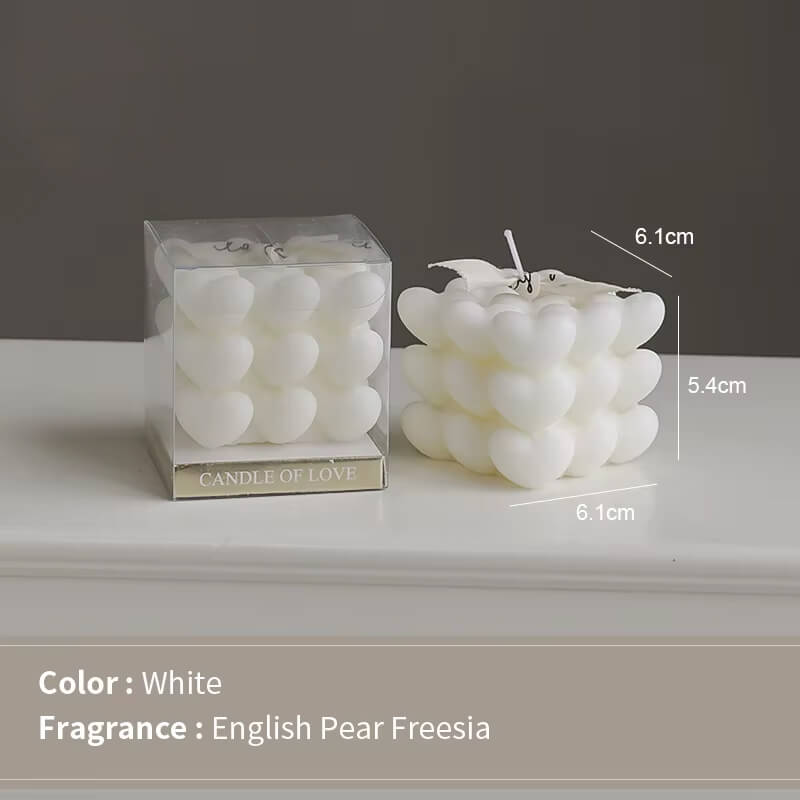 Velas perfumadas con forma de corazón