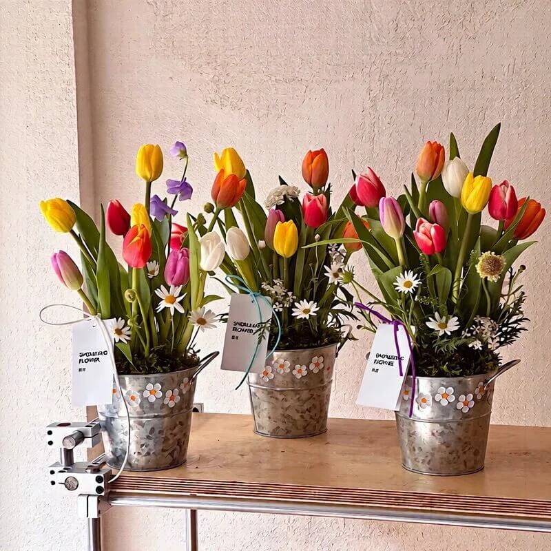 Galvanized Flower Buckets