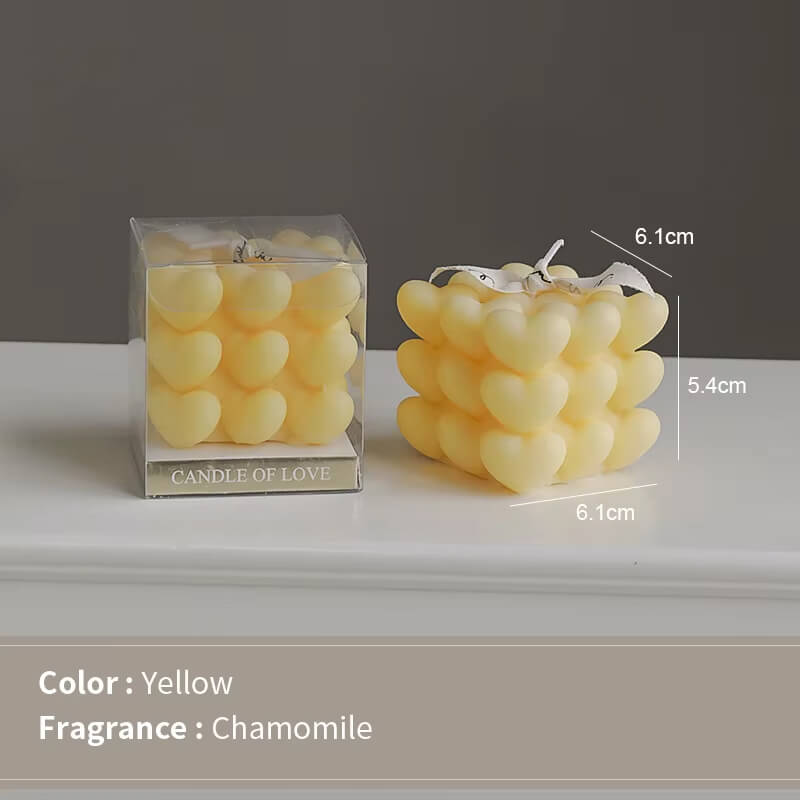 Velas perfumadas con forma de corazón