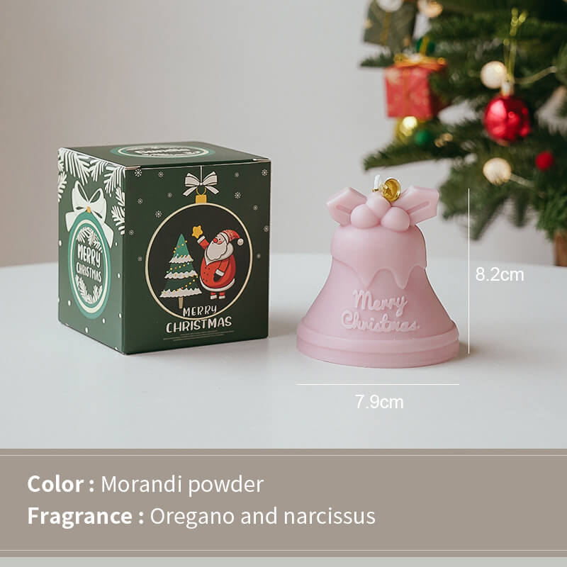 Velas con campanillas navideñas