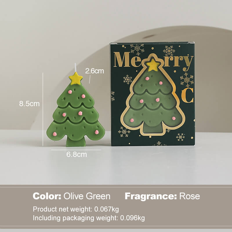 Vela perfumada con forma de árbol de Navidad