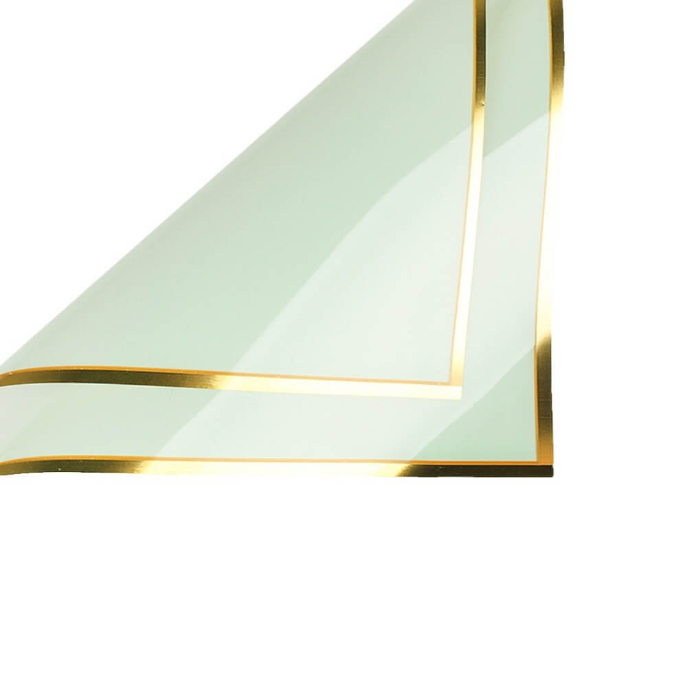 Gold Border Frosted Florist Paper, 22.5 x 22.5 Inch, 20 Sheets