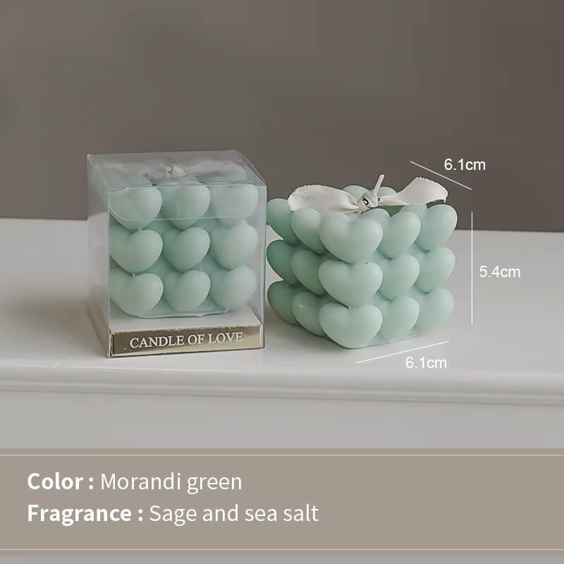 Velas perfumadas con forma de corazón
