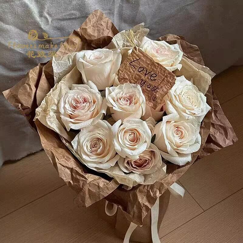 brown flower wrapping paper