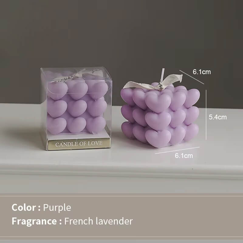 Velas perfumadas con forma de corazón