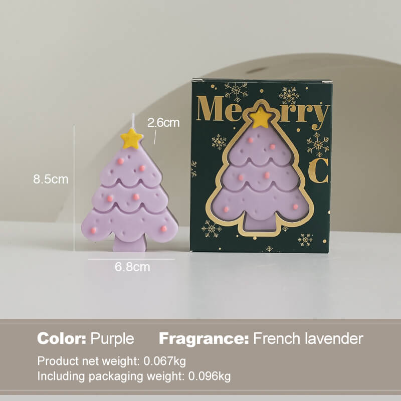 Vela perfumada con forma de árbol de Navidad