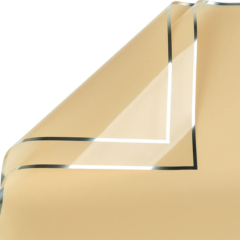 Gold Border Frosted Florist Paper, 22.5 x 22.5 Inch, 20 Sheets