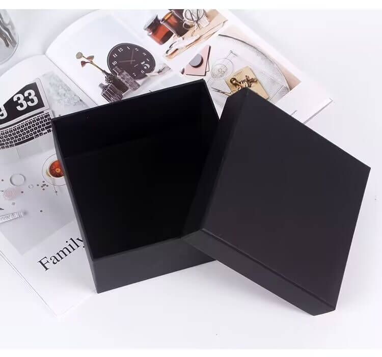 Black paper box with lid