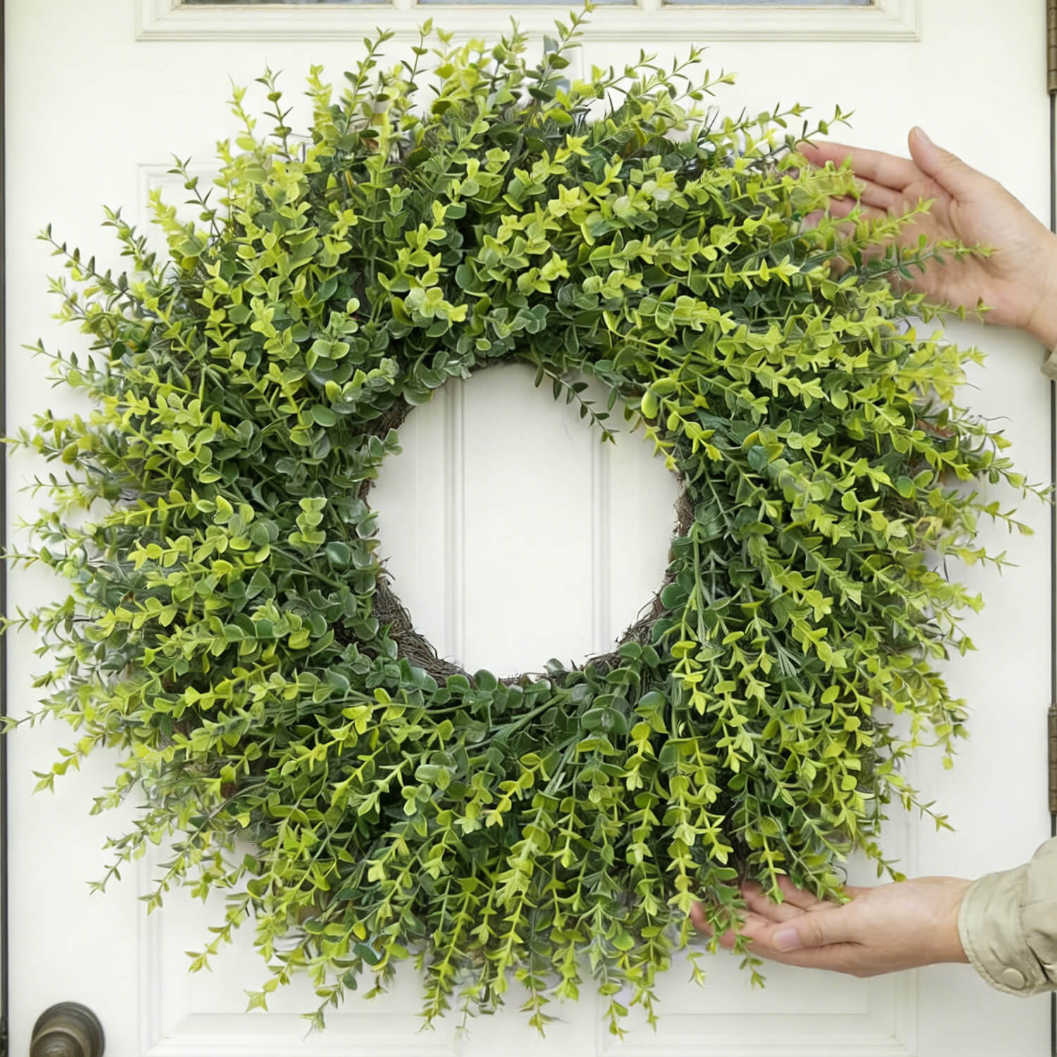 Artificial Boxwood Spring Wreath- 27.5’’