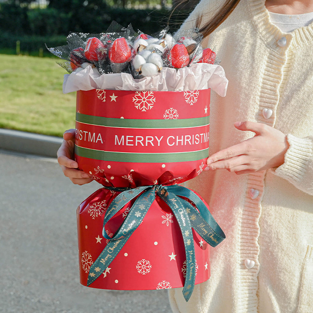 christmas floral wrapping paper