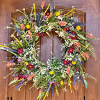 Colorful Spring Wildflower Artificial Wreath - 20"