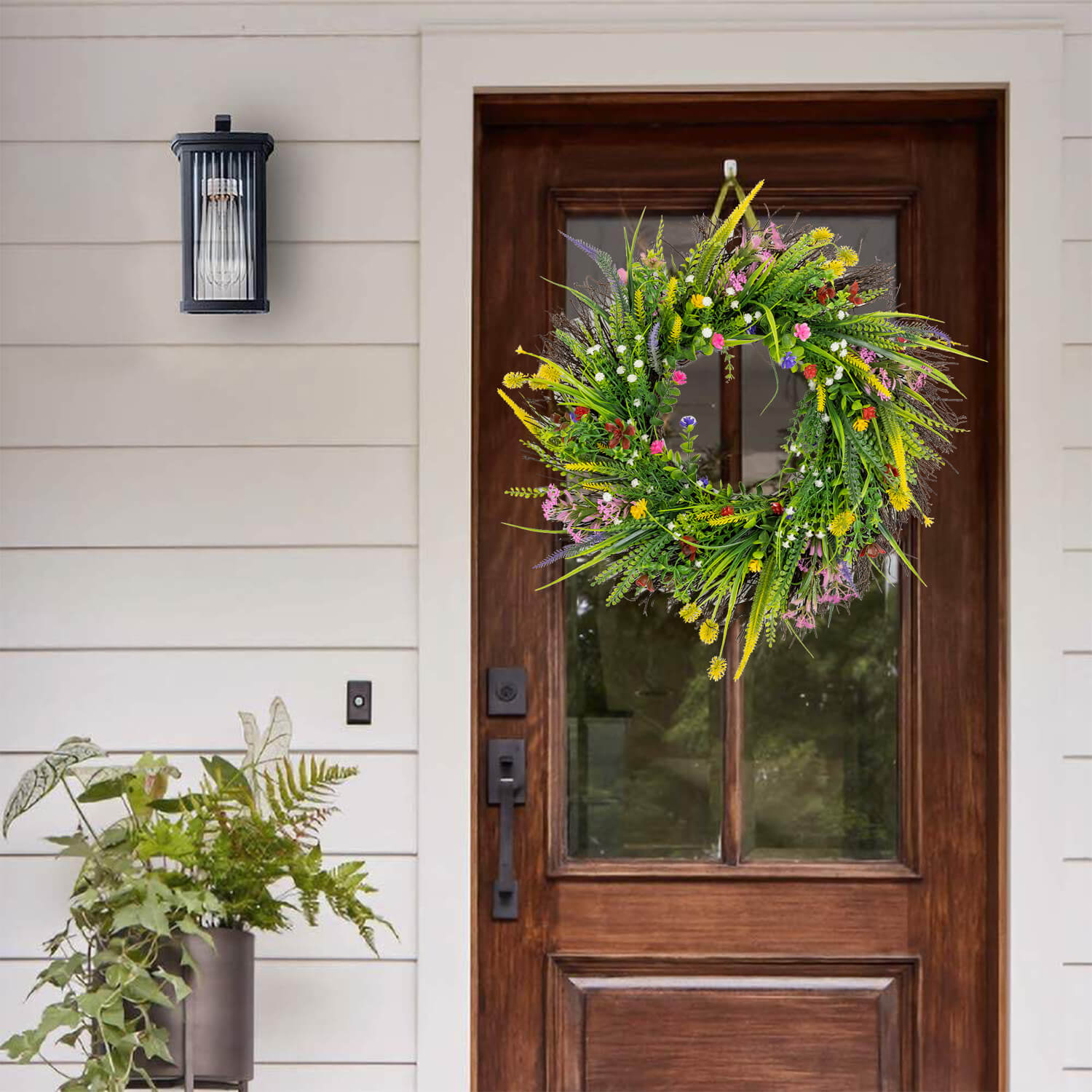 Colorful Spring Wildflower Artificial Wreath - 20"
