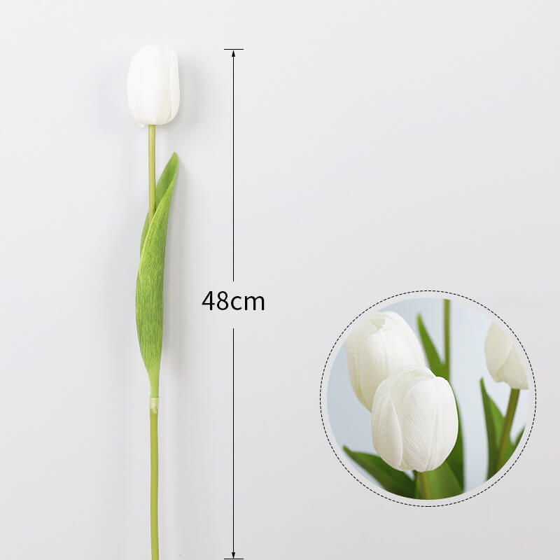 artificial tulips white