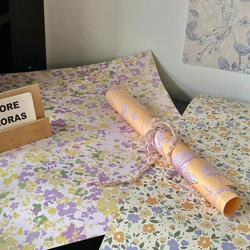 designer flower wrapping paper