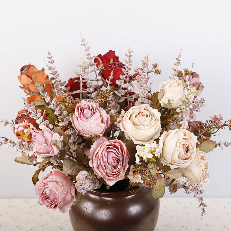 burnt orange artificial flowers