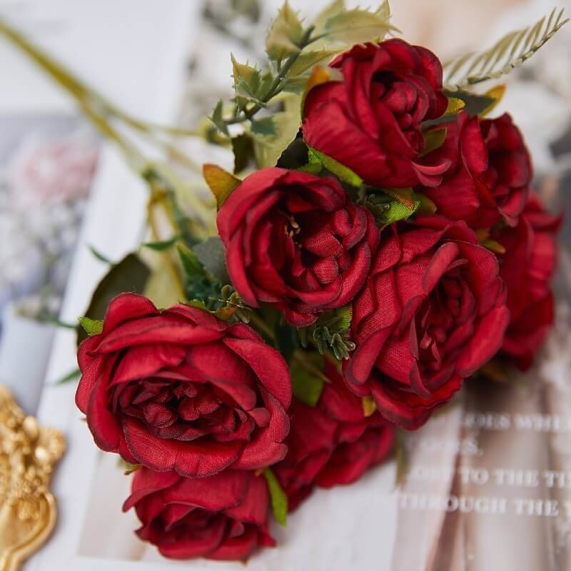 faux peony bouquet