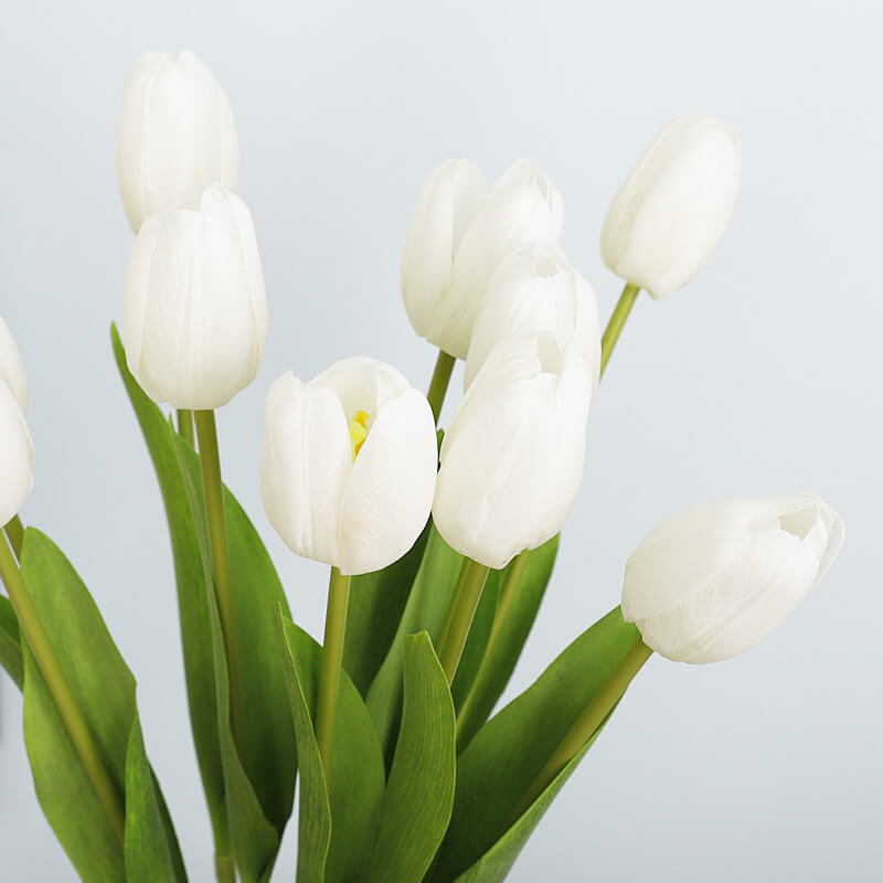 artificial white tulips
