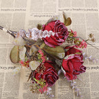Retro Burnt Roses Artificial Flowers - 23''