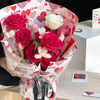 red wrapping paper for flowers
