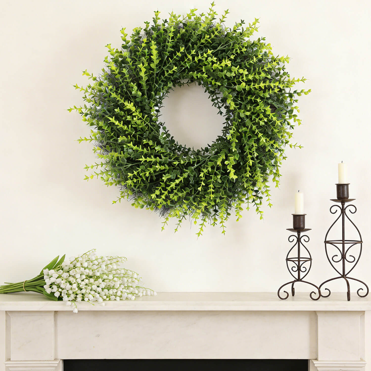 Artificial Boxwood Spring Wreath- 27.5’’